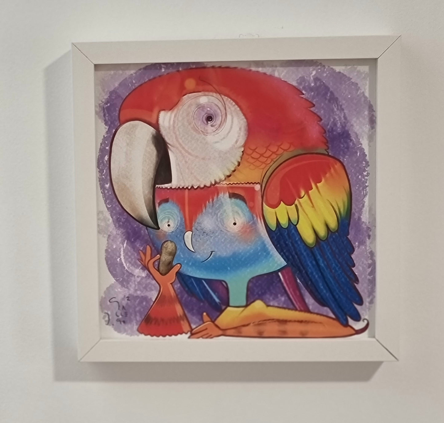 Cuadradito Loro rojo