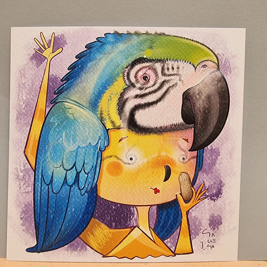 cuadradito Loro azul