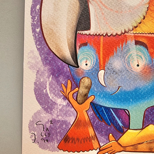 Cuadradito Loro rojo