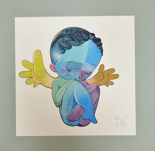 cuadradito angelito azul