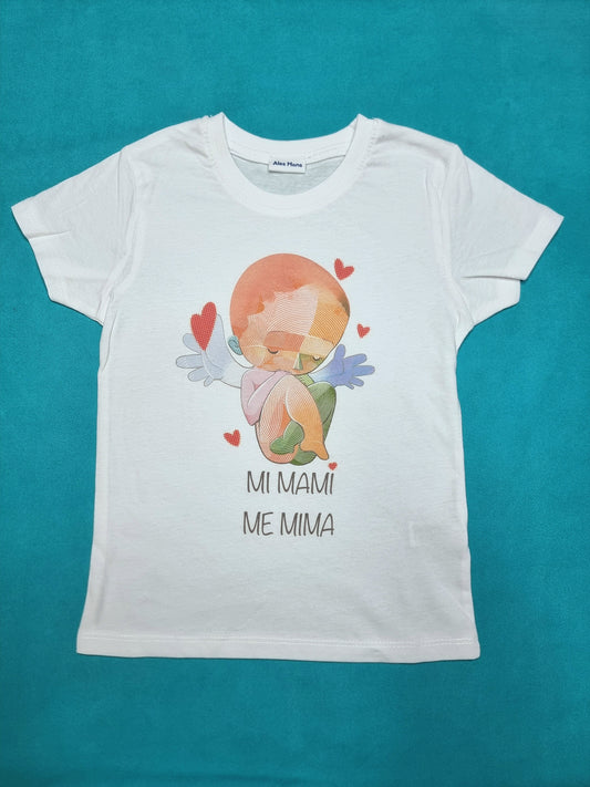 Camiseta infantil Mi mami me mima