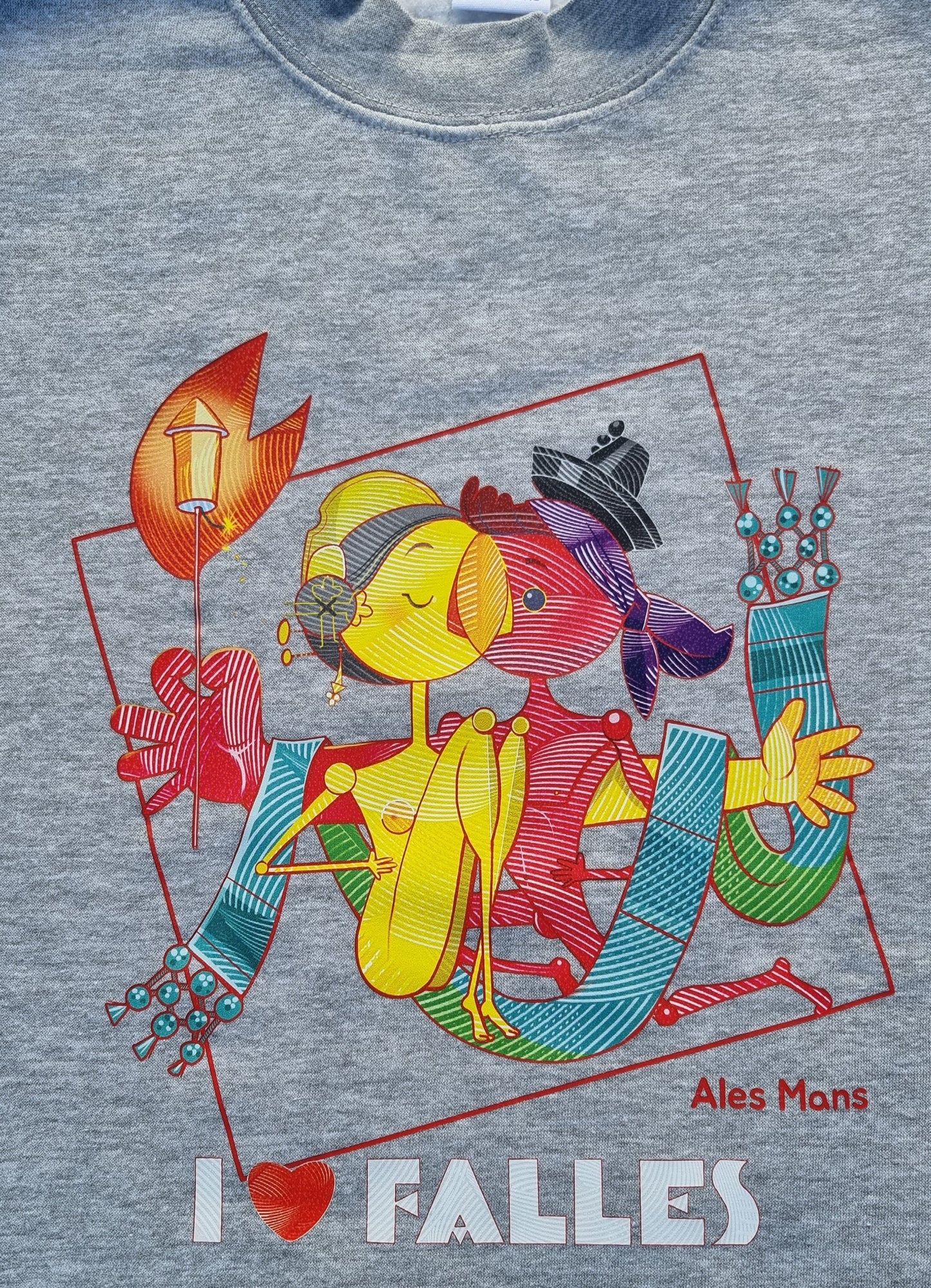 Sudadera I LOVE FALLES gris